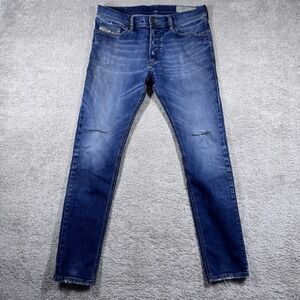 Diesel Jeans Men 32x32 Blue Tepphar Slim Carrot Stretch Thrash Rockstar